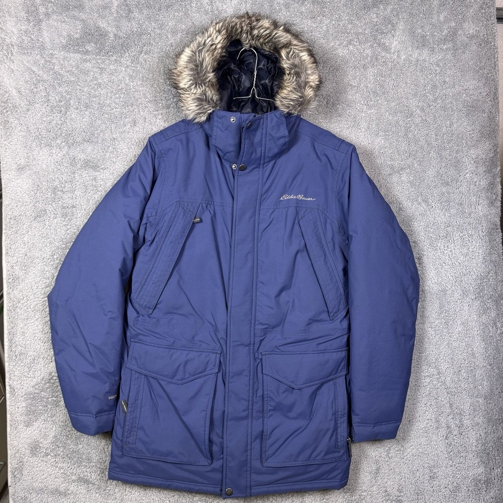 Eddie Bauer WeatherEdge Parka Jacket Womens S Down Fur Hood Puffer Full Zip
